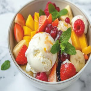 Fruit Salad with Ice Cream